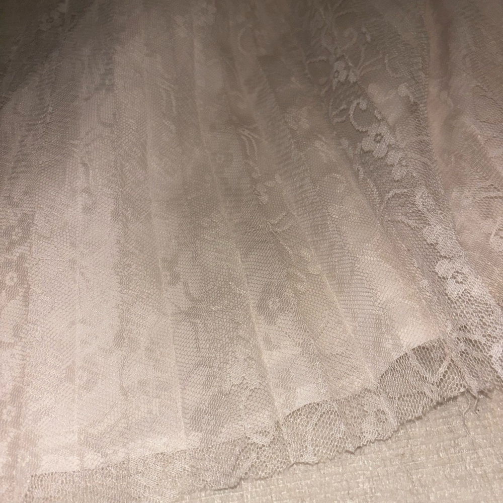 NWT New York & Co XXL 2X Lace Midi Skirt Cream Beige Elastic Cottage Coquette - Picture 4 of 9
